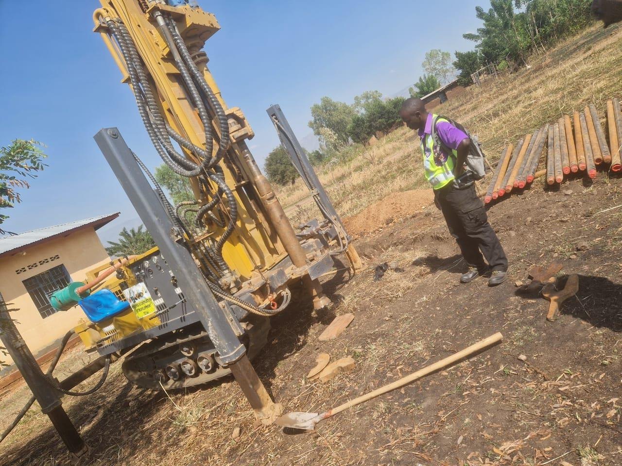 Foreuse sur chantier